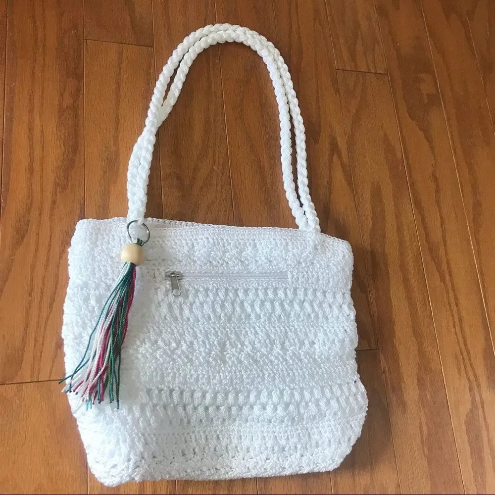 White Woven Shoulder Bag Croft & Barrow - Picture 5 of 14